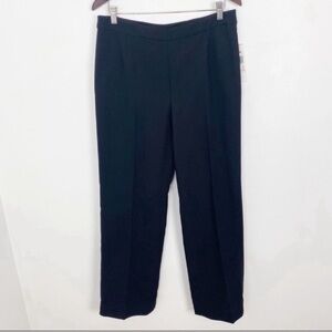 Le Suit Black Side Zip Wide Leg Pleated Front Business Dress Pants Size 10 NEW